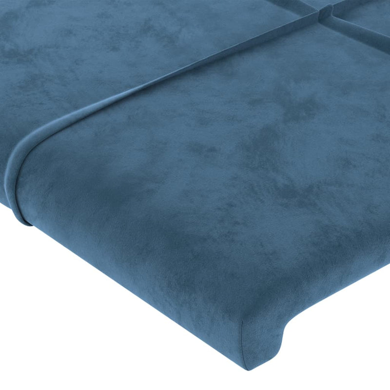 vidaXL sötétkék bársony fejtámla szárnyakkal 93x16x118/128 cm