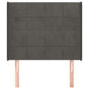 vidaXL sötétszürke bársony fejtámla szárnyakkal 103x16x118/128 cm