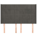 vidaXL sötétszürke bársony fejtámla szárnyakkal 147x16x118/128 cm