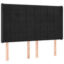 vidaXL fekete bársony fejtámla szárnyakkal 147x16x118/128 cm