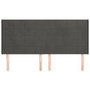 vidaXL sötétszürke bársony fejtámla szárnyakkal 163x16x118/128 cm
