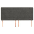 vidaXL sötétszürke bársony fejtámla szárnyakkal 203x16x118/128 cm
