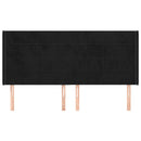 vidaXL fekete bársony fejtámla szárnyakkal 203x16x118/128 cm