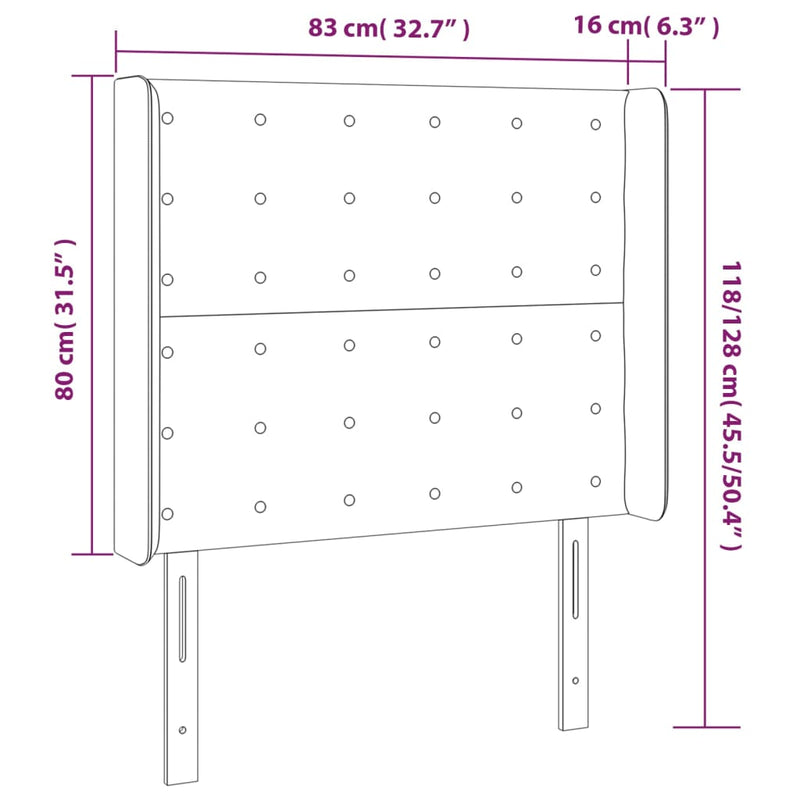 vidaXL krémszínű műbőr fejtámla szárnyakkal 83x16x118/128 cm