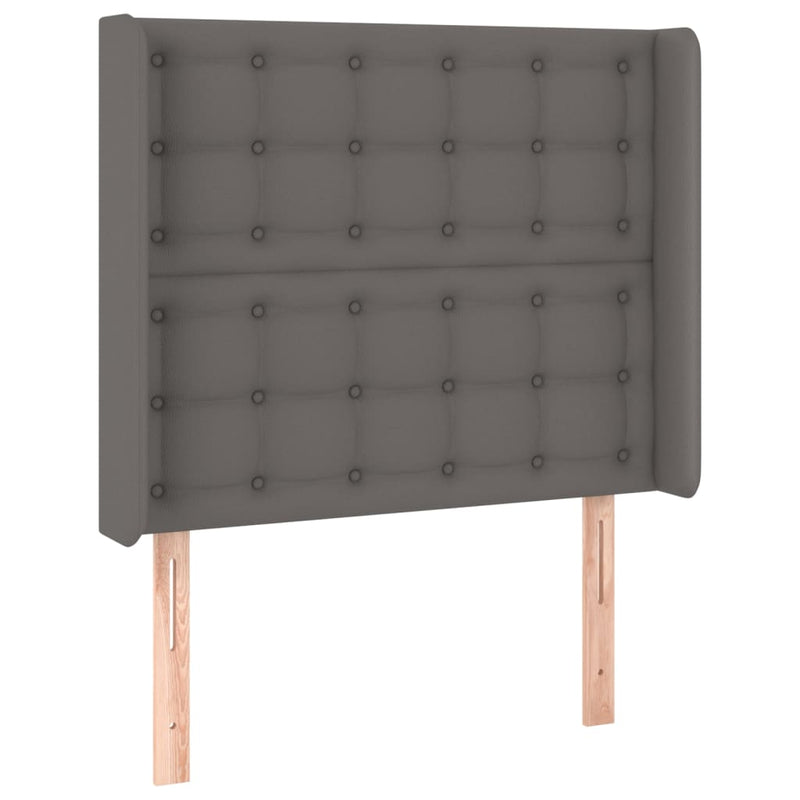 vidaXL szürke műbőr fejtámla szárnyakkal 83x16x118/128 cm