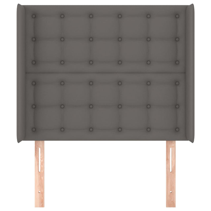 vidaXL szürke műbőr fejtámla szárnyakkal 83x16x118/128 cm