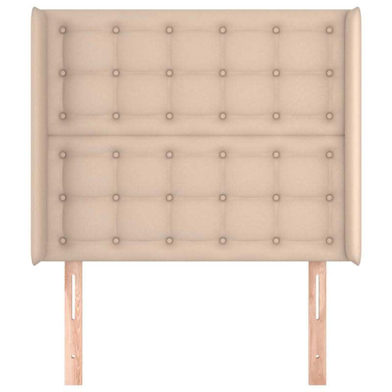 vidaXL cappuccino műbőr fejtámla szárnyakkal 83x16x118/128 cm