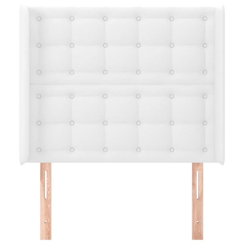 vidaXL fehér műbőr fejtámla szárnyakkal 93x16x118/128 cm