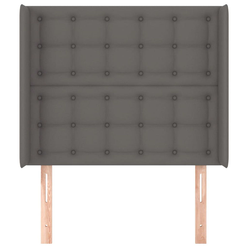 vidaXL szürke műbőr fejtámla szárnyakkal 93x16x118/128 cm