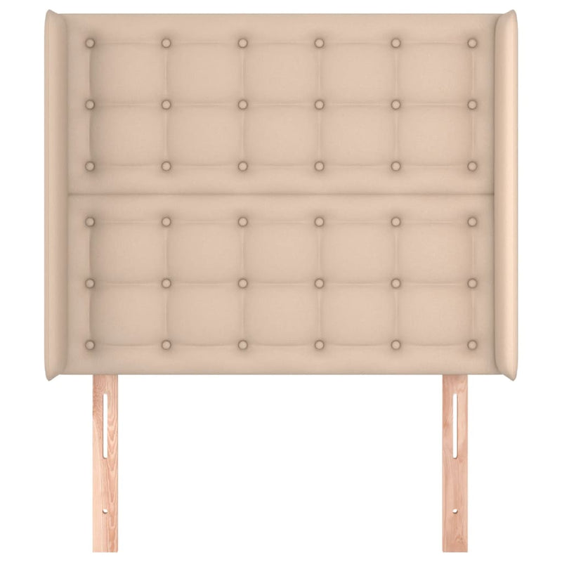 vidaXL cappuccino műbőr fejtámla szárnyakkal 103x16x118/128 cm