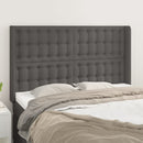 vidaXL szürke műbőr fejtámla szárnyakkal 147x16x118/128 cm