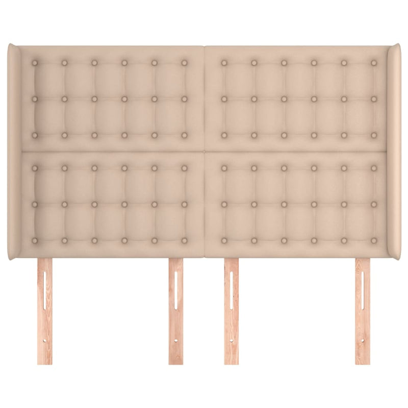 vidaXL cappuccino műbőr fejtámla szárnyakkal 147x16x118/128 cm