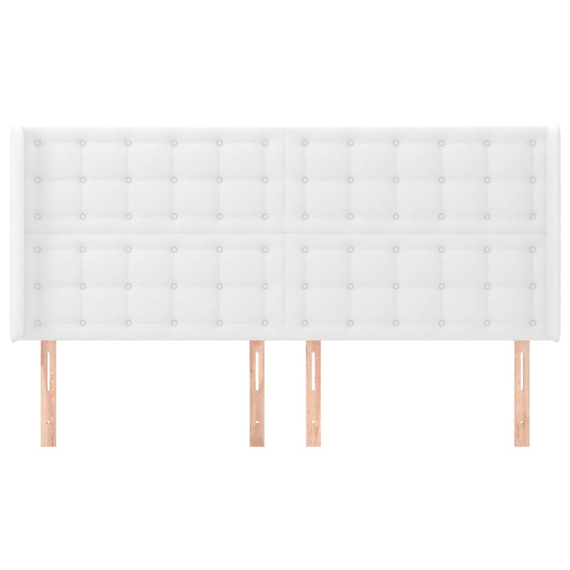 vidaXL fehér műbőr fejtámla szárnyakkal 203x16x118/128 cm