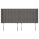 vidaXL szürke műbőr fejtámla szárnyakkal 203x16x118/128 cm