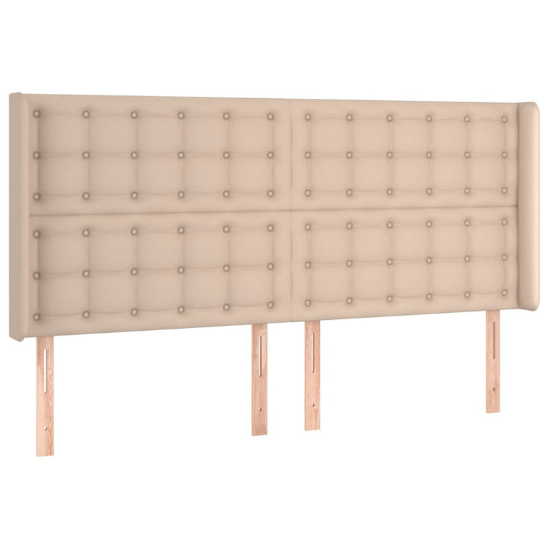 vidaXL cappuccino műbőr fejtámla szárnyakkal 203x16x118/128 cm