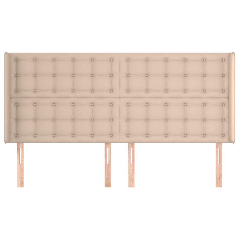 vidaXL cappuccino műbőr fejtámla szárnyakkal 203x16x118/128 cm
