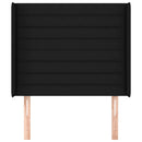 vidaXL fekete szövet fejtámla szárnyakkal 83x16x118/128 cm