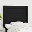 vidaXL fekete szövet fejtámla szárnyakkal 83x16x118/128 cm