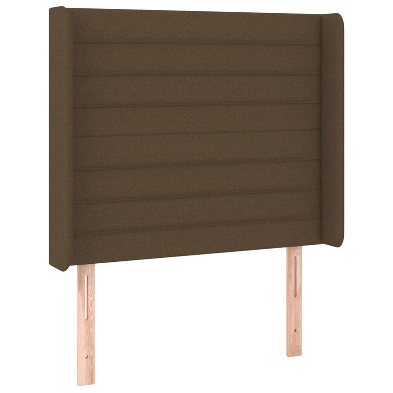 vidaXL sötétbarna szövet fejtámla szárnyakkal 93x16x118/128 cm