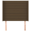vidaXL sötétbarna szövet fejtámla szárnyakkal 93x16x118/128 cm