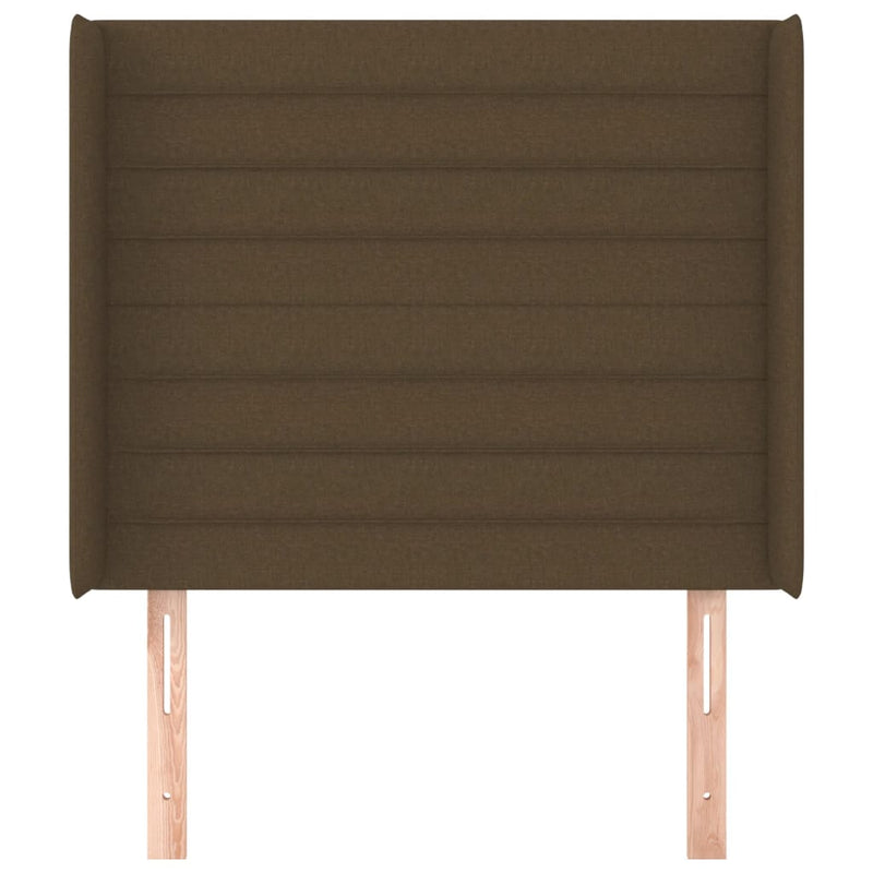 vidaXL sötétbarna szövet fejtámla szárnyakkal 93x16x118/128 cm