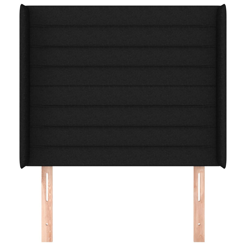 vidaXL fekete szövet fejtámla szárnyakkal 103x16x118/128 cm