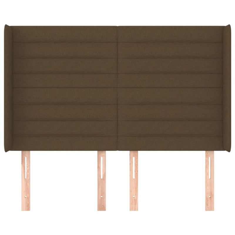 vidaXL sötétbarna szövet fejtámla szárnyakkal 147x16x118/128 cm