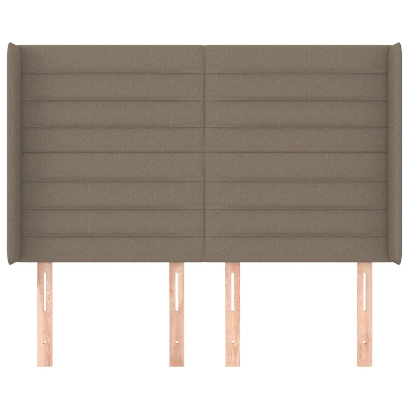 vidaXL tópszínű szövet fejtámla szárnyakkal 147x16x118/128 cm