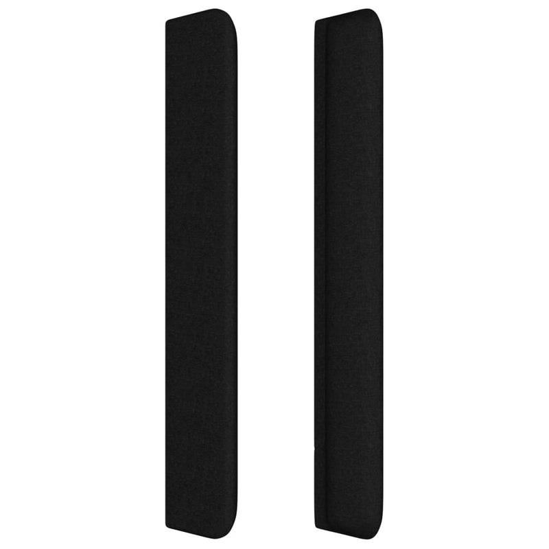 vidaXL fekete szövet fejtámla szárnyakkal 183x16x118/128 cm