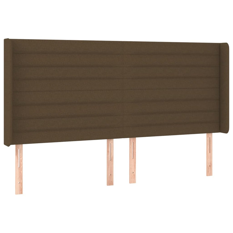 vidaXL sötétbarna szövet fejtámla szárnyakkal 183x16x118/128 cm