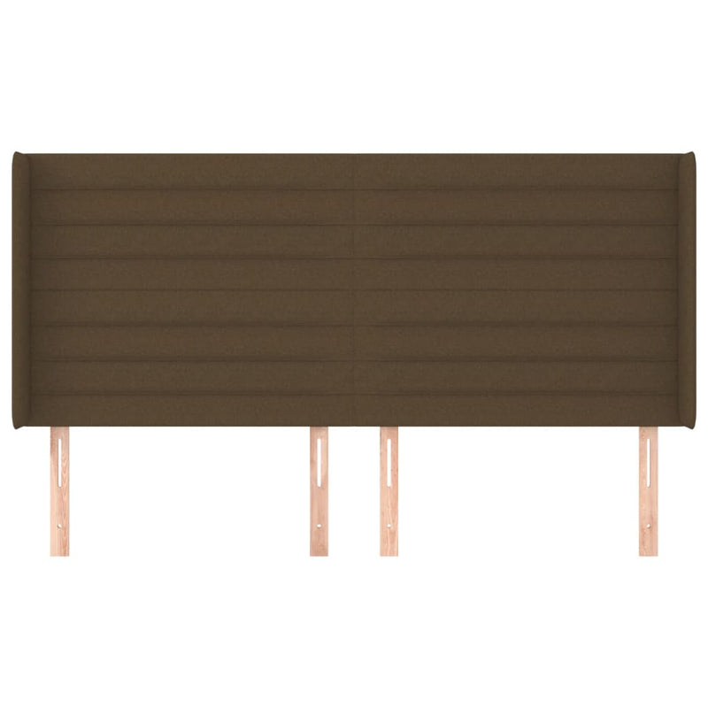 vidaXL sötétbarna szövet fejtámla szárnyakkal 183x16x118/128 cm
