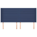 vidaXL kék szövet fejtámla szárnyakkal 183x16x118/128 cm
