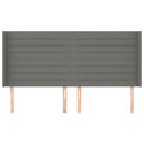 vidaXL sötétszürke szövet fejtámla szárnyakkal 203x16x118/128 cm