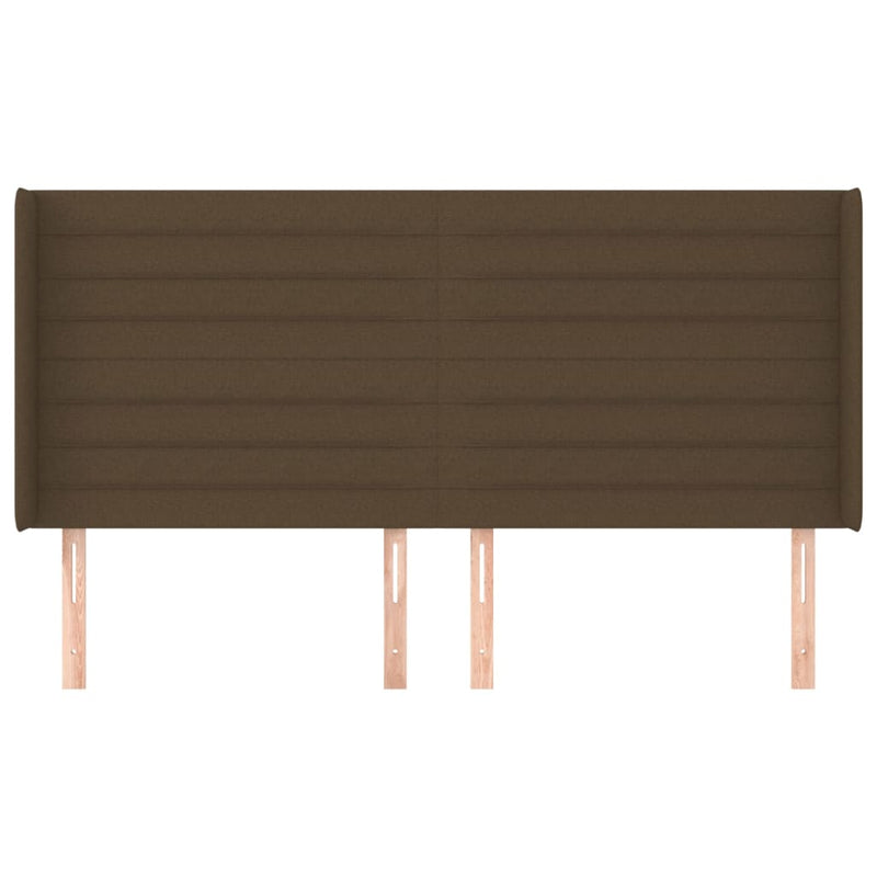 vidaXL sötétbarna szövet fejtámla szárnyakkal 203x16x118/128 cm