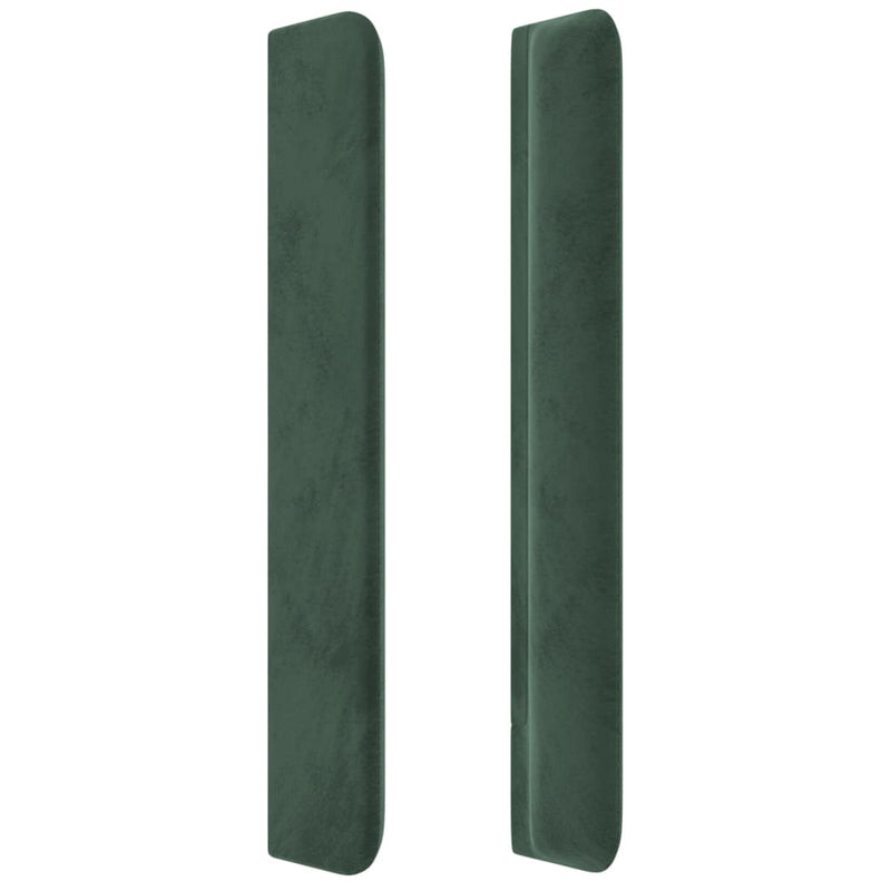 vidaXL sötétzöld bársony fejtámla szárnyakkal 93x16x118/128 cm