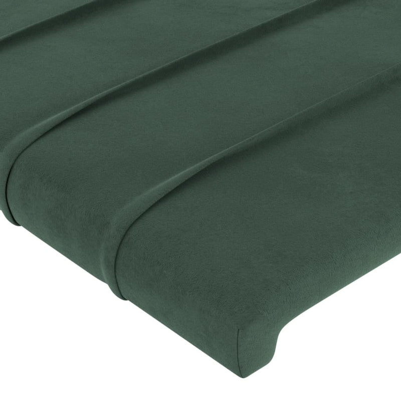 vidaXL sötétzöld bársony fejtámla szárnyakkal 93x16x118/128 cm