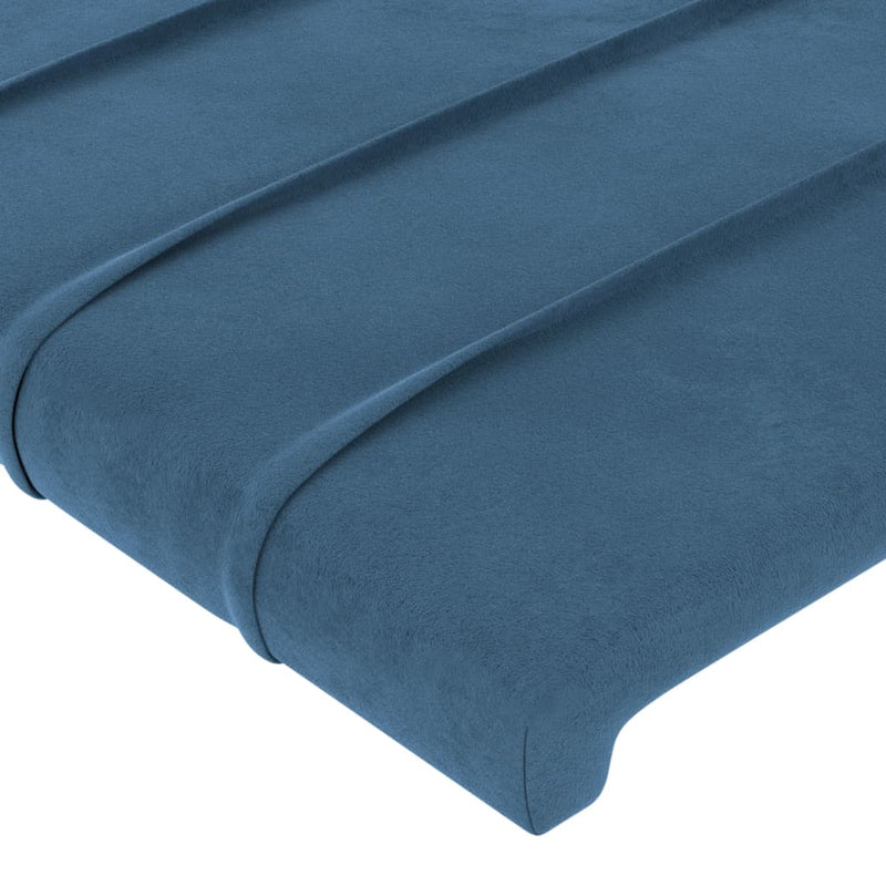 vidaXL sötétkék bársony fejtámla szárnyakkal 93x16x118/128 cm