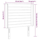 vidaXL sötétkék bársony fejtámla szárnyakkal 93x16x118/128 cm