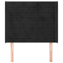 vidaXL fekete bársony fejtámla szárnyakkal 103x16x118/128 cm