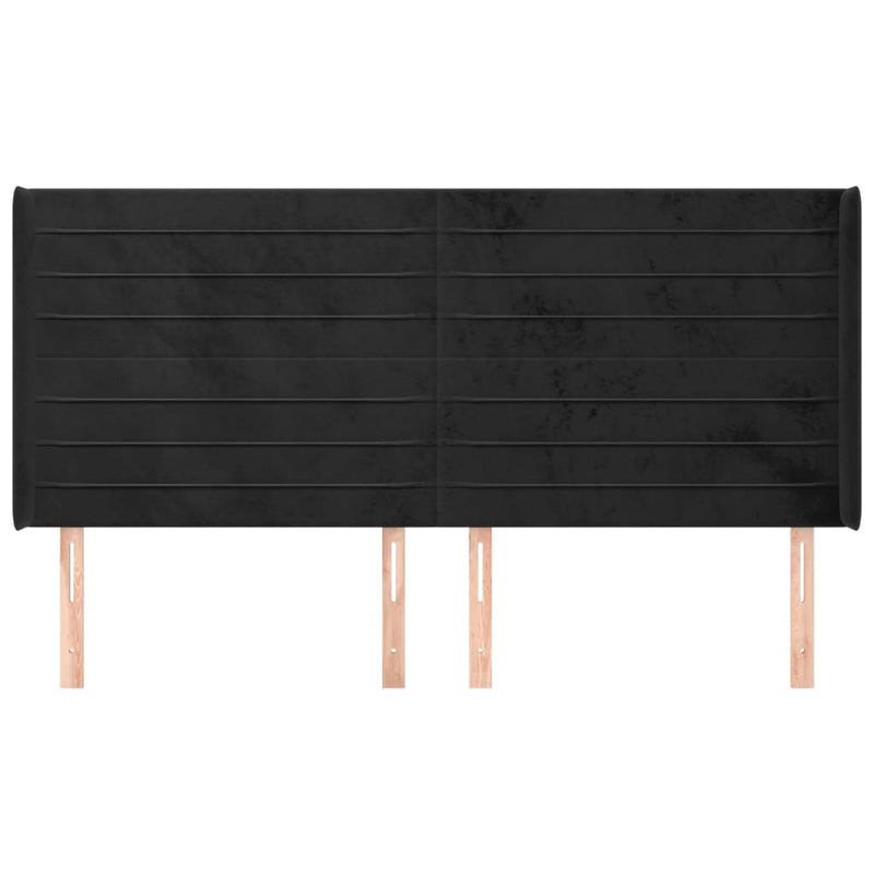 vidaXL fekete szövet bársony szárnyakkal 163x16x118/128 cm