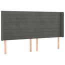 vidaXL sötétszürke bársony fejtámla szárnyakkal 203x16x118/128 cm
