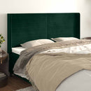 vidaXL zöld bársony fejtámla szárnyakkal 203x16x118/128 cm