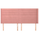 vidaXL rózsaszín bársony fejtámla szárnyakkal 203x16x118/128 cm