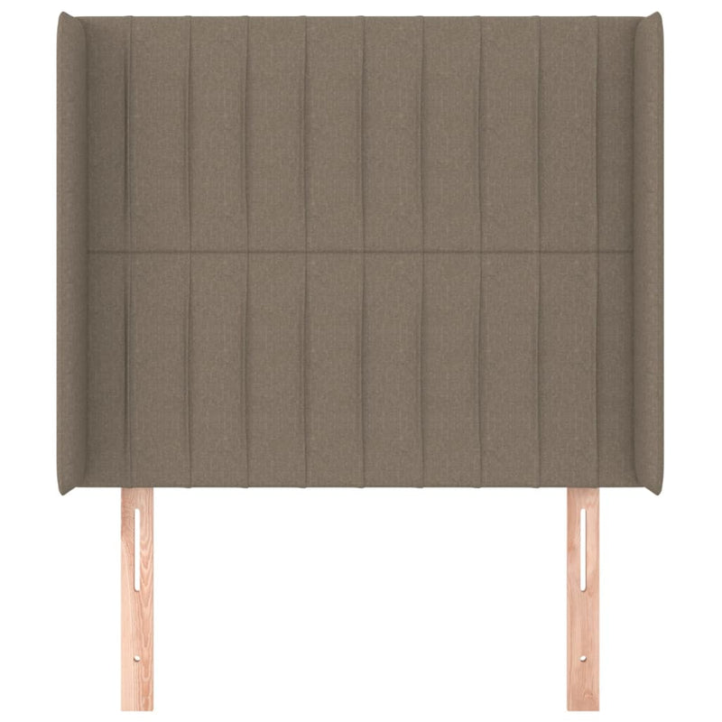 vidaXL tópszínű szövet fejtámla szárnyakkal 83x16x118/128 cm