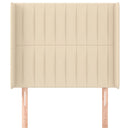 vidaXL krémszínű szövet fejtámla szárnyakkal 83x16x118/128 cm
