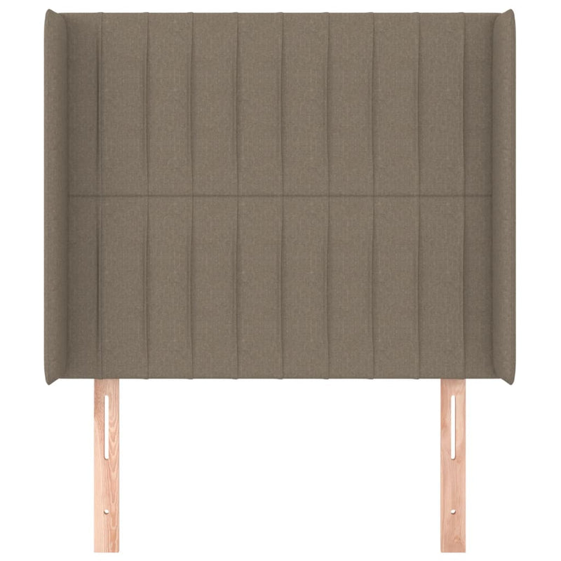 vidaXL tópszínű szövet fejtámla szárnyakkal 93x16x118/128 cm