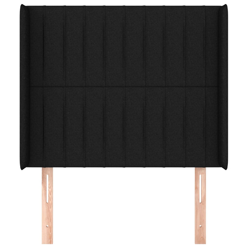 vidaXL fekete szövet fejtámla szárnyakkal 103x16x118/128 cm