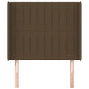 vidaXL sötétbarna szövet fejtámla szárnyakkal 103x16x118/128 cm