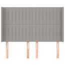 vidaXL világosszürke szövet fejtámla szárnyakkal 147x16x118/128 cm