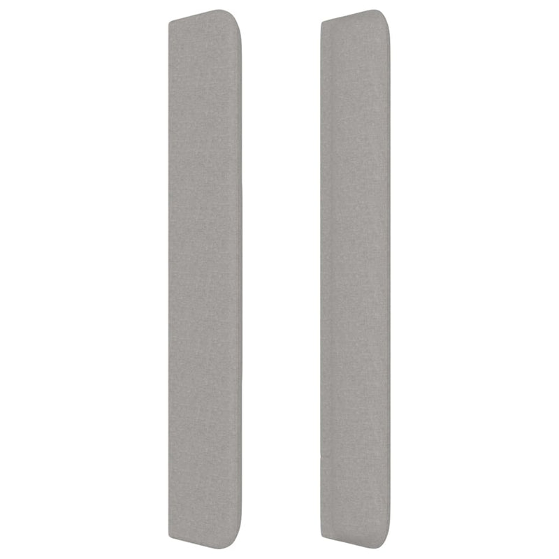 vidaXL világosszürke szövet fejtámla szárnyakkal 163x16x118/128 cm